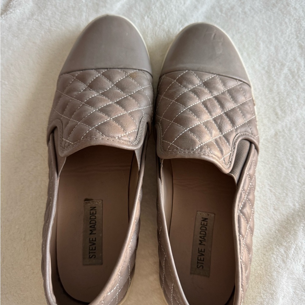 Steve Madden Women's Quilted Slip-On Sneakers - Taupe